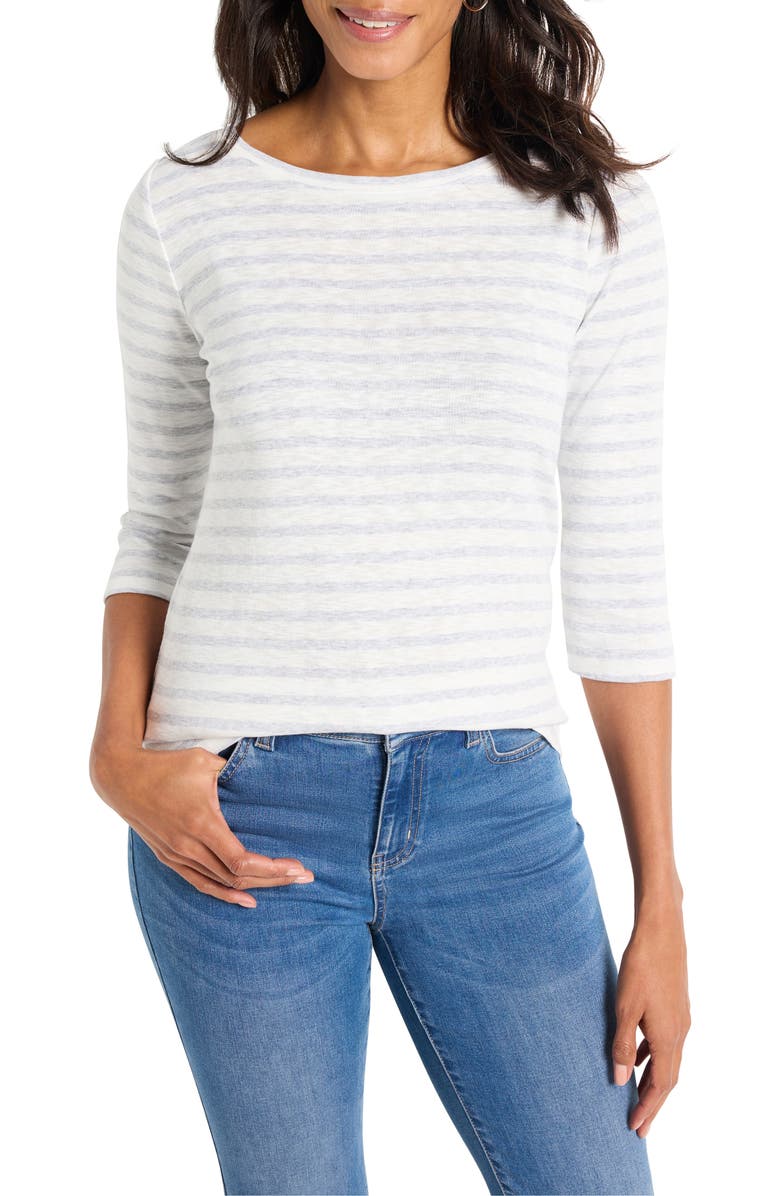 NZT by NIC+ZOE Stripe Boat Neck T-Shirt, Main, color,