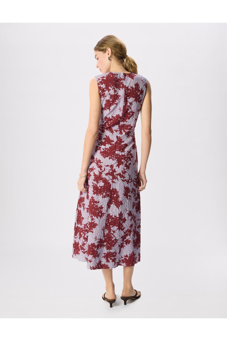 Floral V-Neck Textured Dress, Alternate, color, Purple/Multi