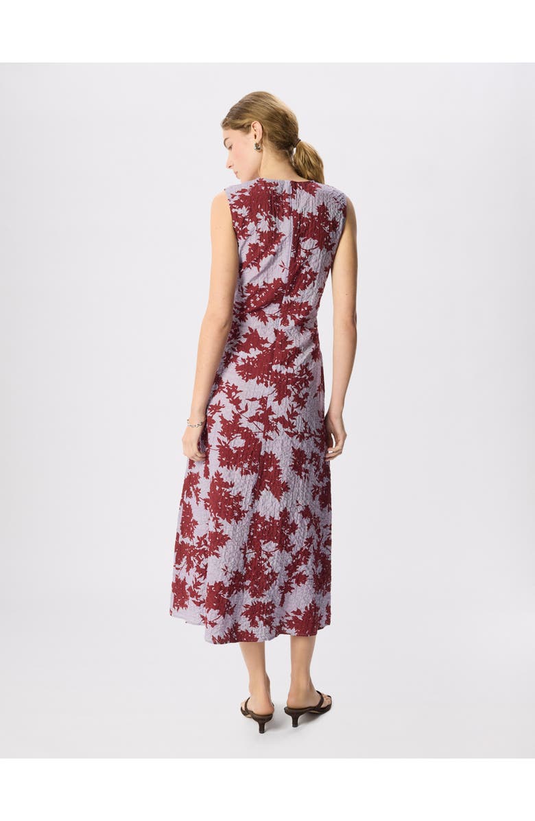 Whistles Floral V-Neck Textured Dress, Alternate, color, Purple/Multi