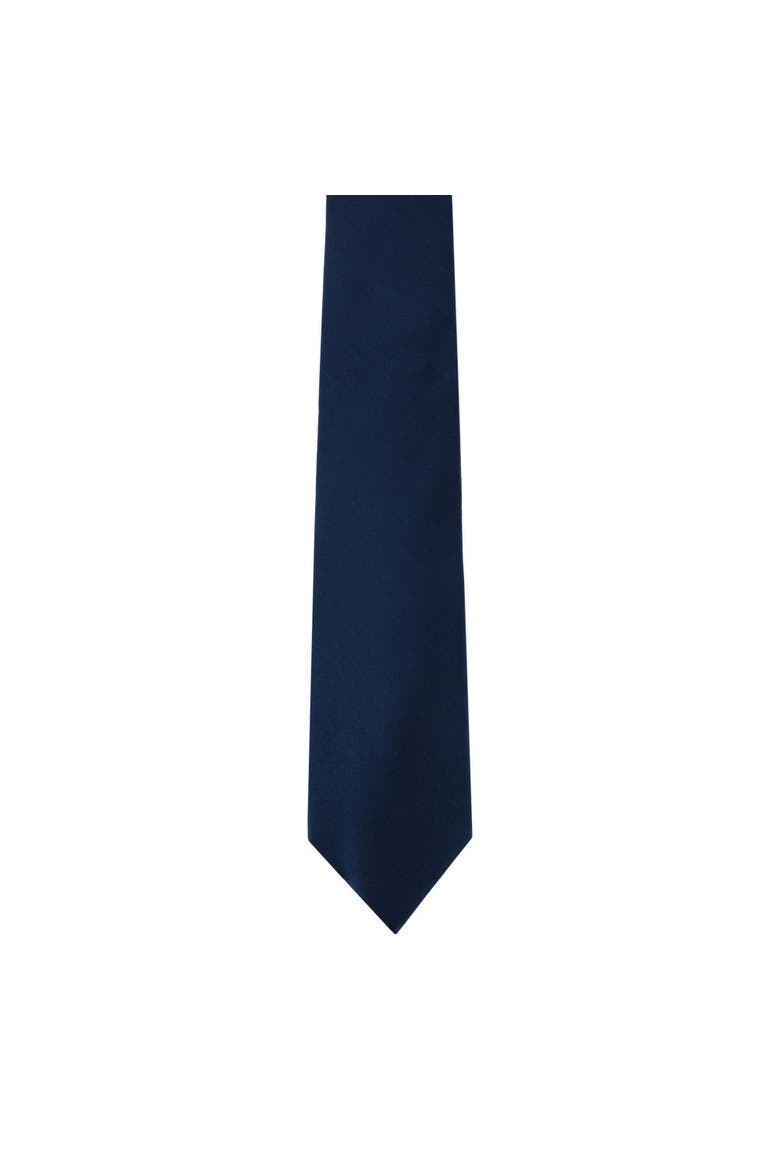 Sutton Solid Color Silk Necktie, Alternate, color, Navy