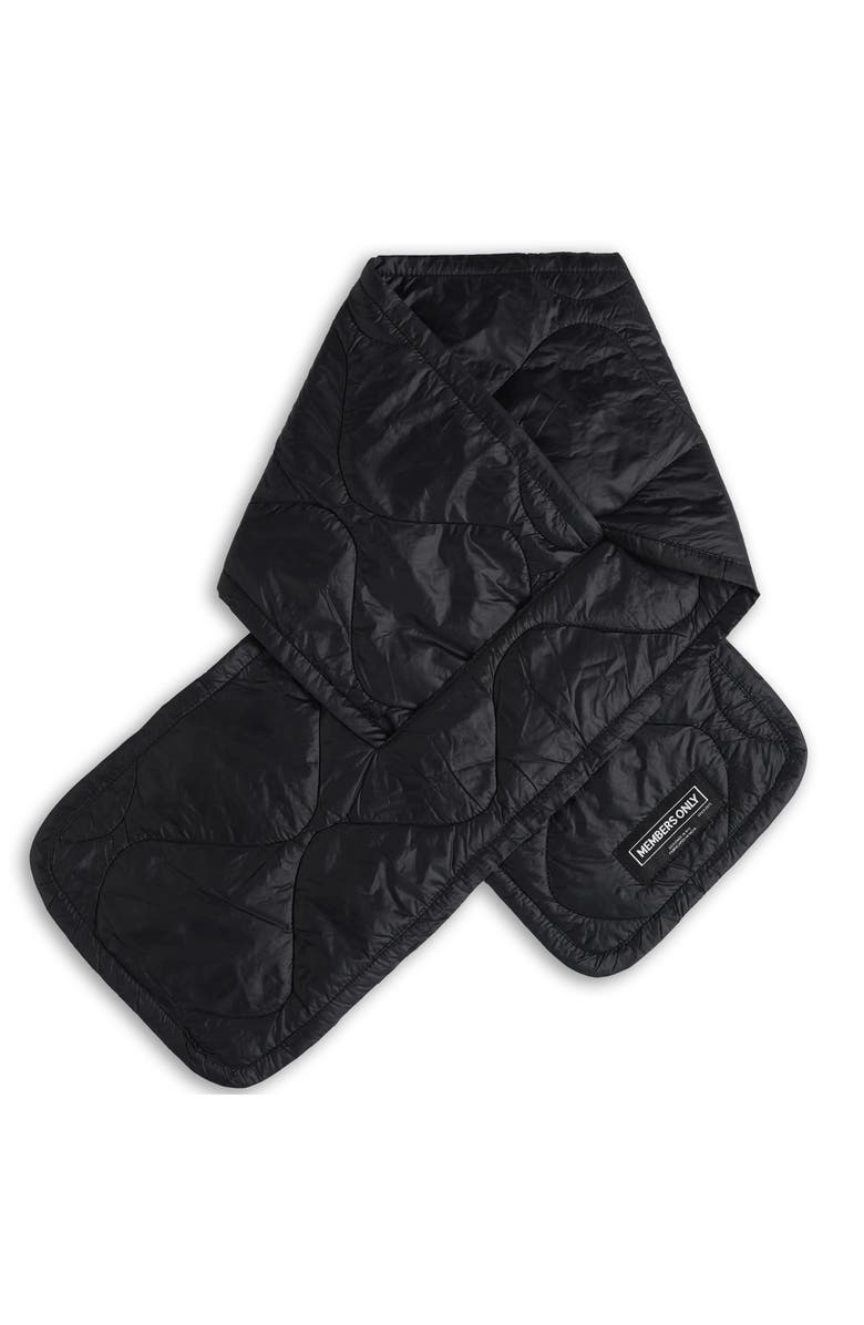 Members Only Quilted Scarf, Alternate, color, Black