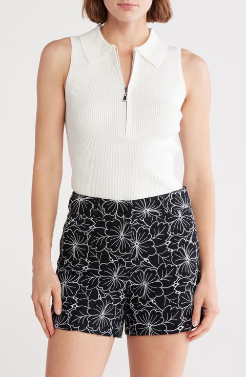 Half Zip Sleeveless Polo Sweater