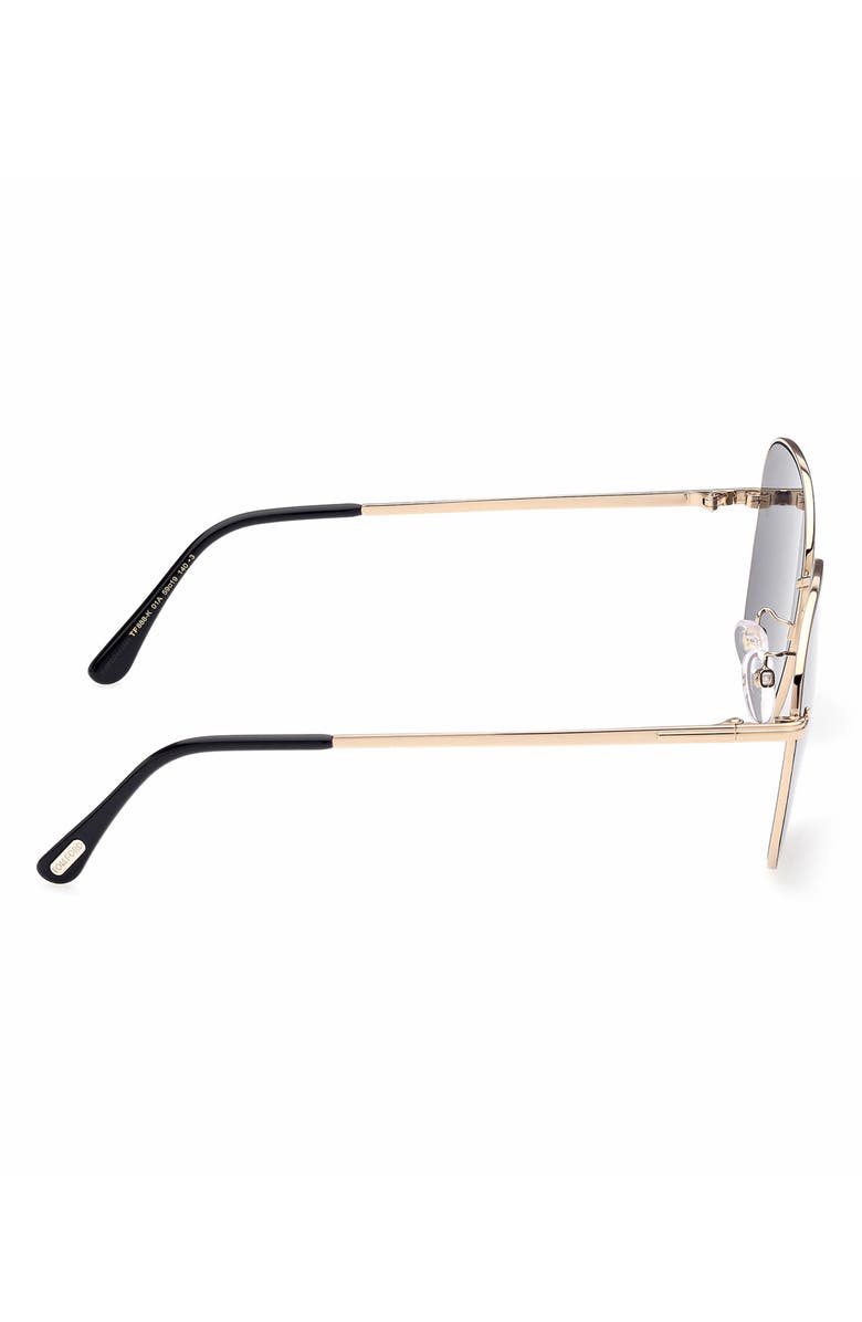 TOM FORD 59mm Round Sunglasses, Alternate, color, Shiny Black / Smoke