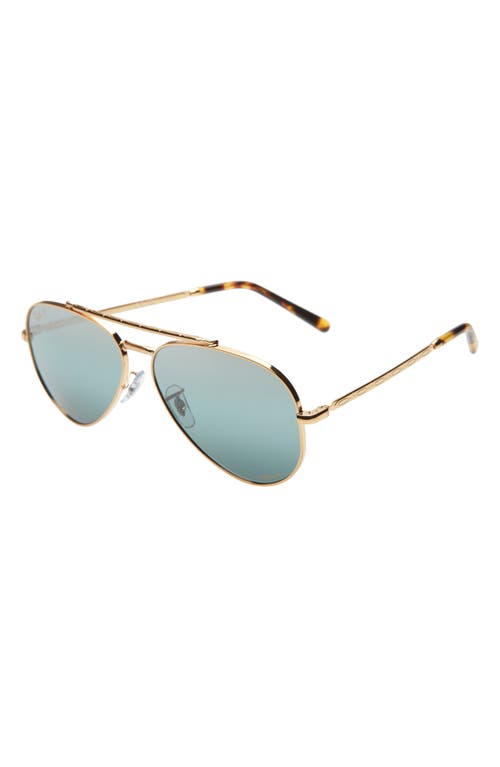 Ray Ban Ray-ban New Aviator 58mm Polarized Pilot Sunglasses In Gold