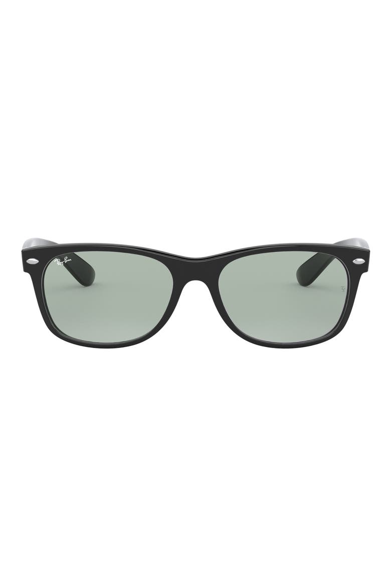 New Wayfarer 55mm Rectangular Sunglasses, Main, color, BLACK / LIGHT GREY