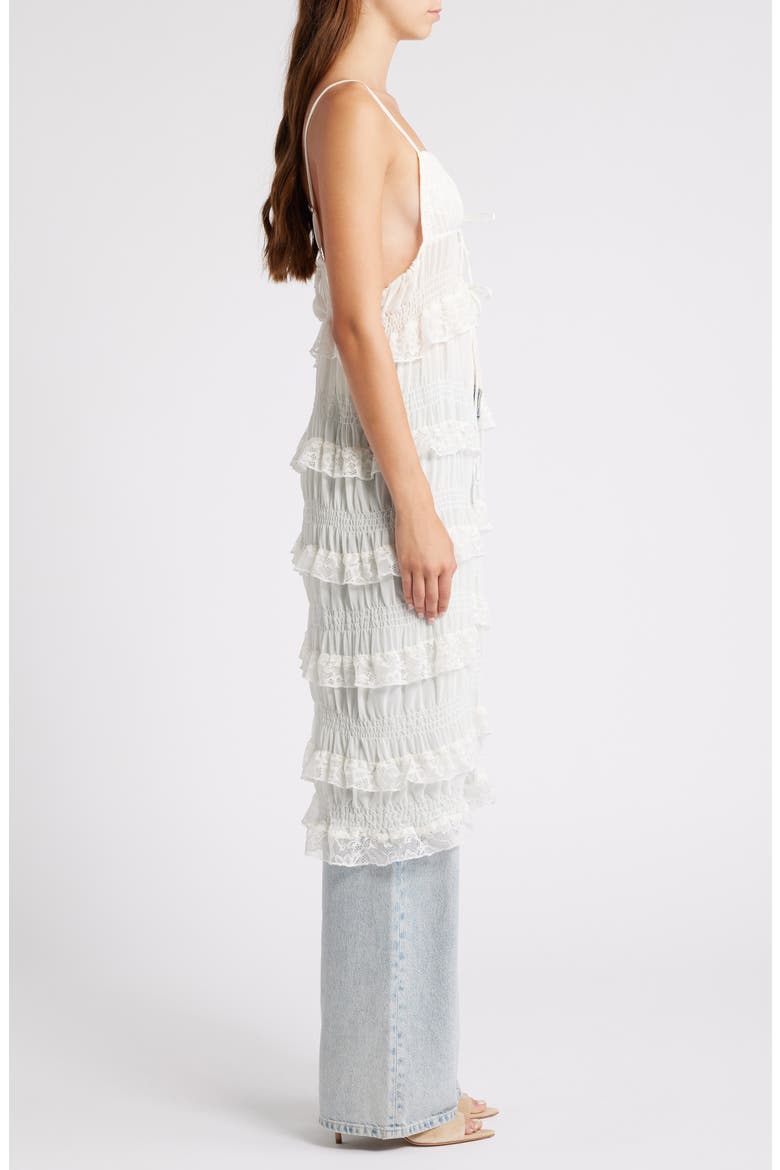 Tiered Ruffle Lace Dress, Alternate, color, WHITE