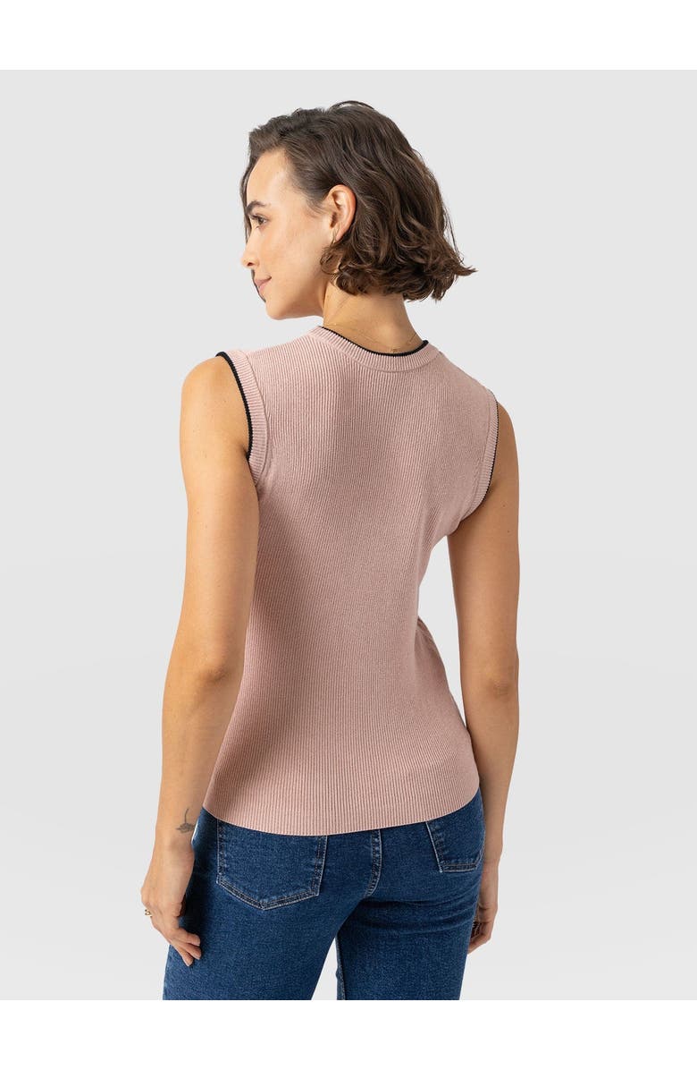 Saint + Sofia Honeycomb Sleeveless Rib Knit, Alternate, color, Pale Pink