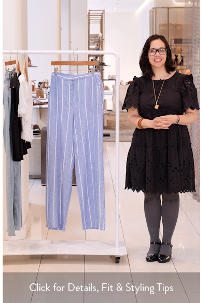 Stripe Linen Blend Straight Leg Pants video