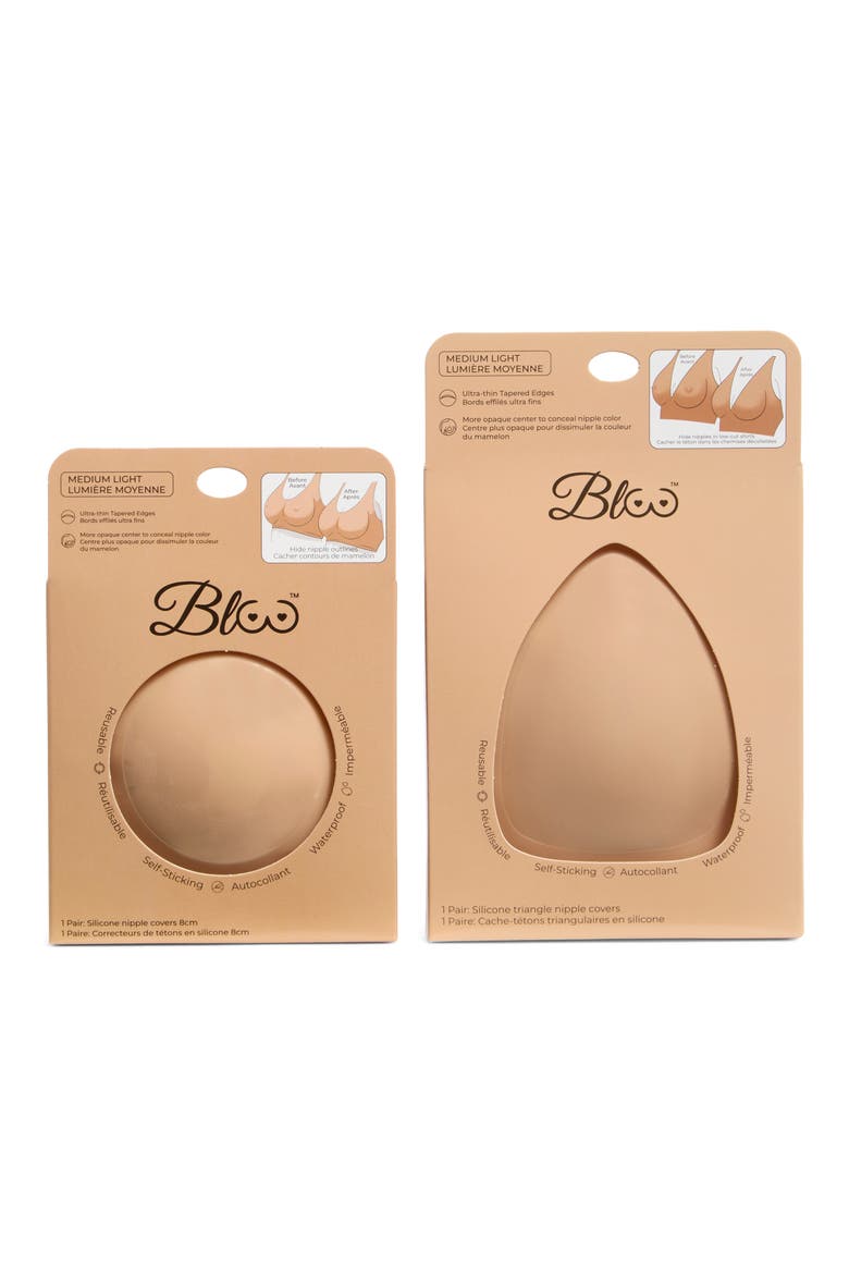 Perfect Pair Assorted 2-Pack Round & Triangle Nipple Covers, Alternate, color, MEDIUM-LIGHT