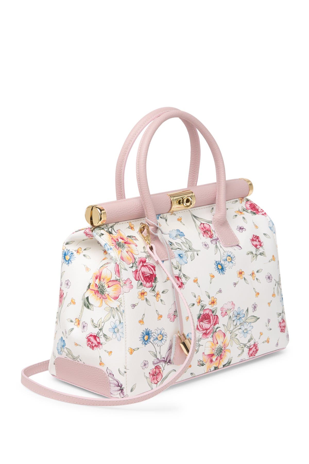 RENATA CORSI Floral Leather Shoulder Bag, Alternate, color, 