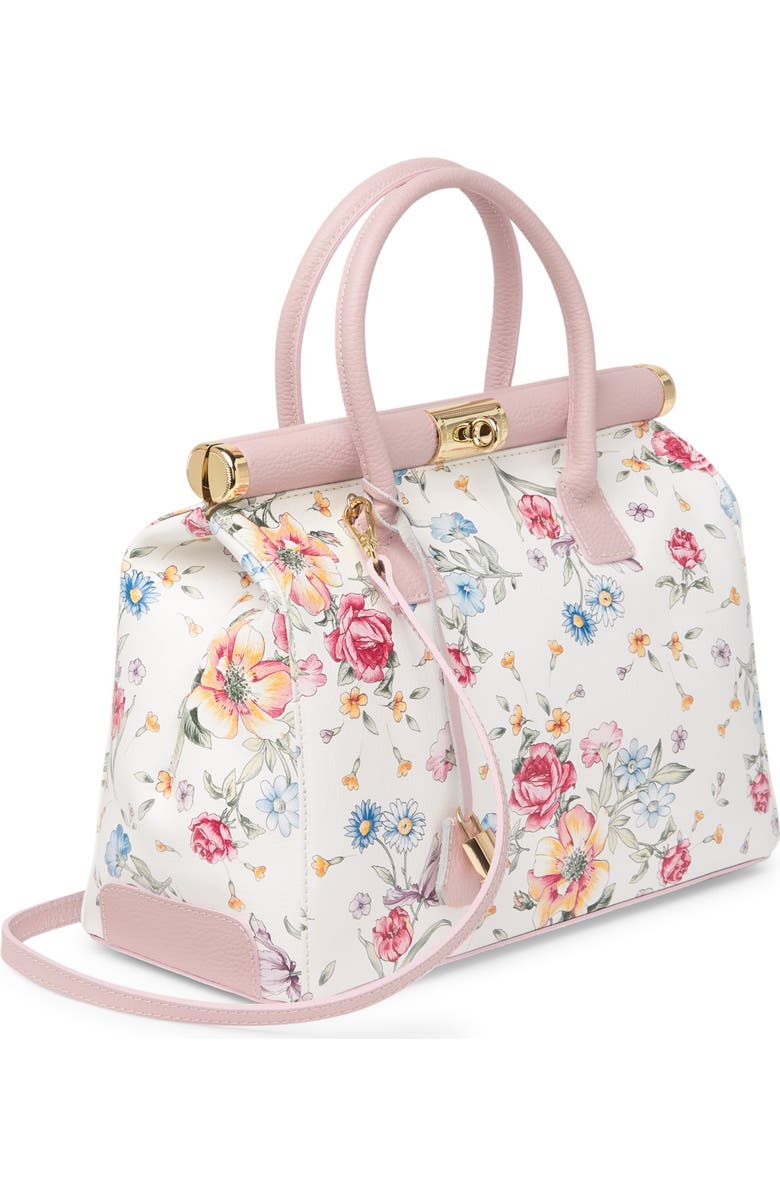 RENATA CORSI Floral Leather Shoulder Bag, Alternate, color,