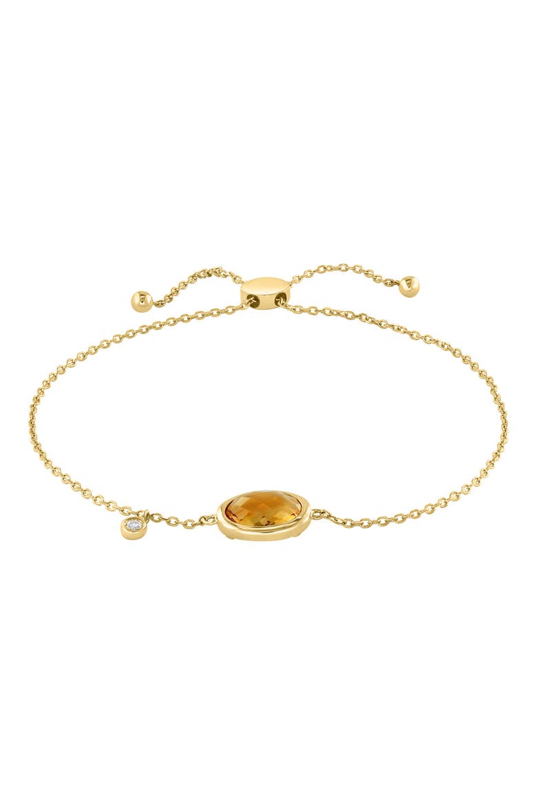 Oval Cut Citrine Slide Bracelet, Main, color, YELLOW