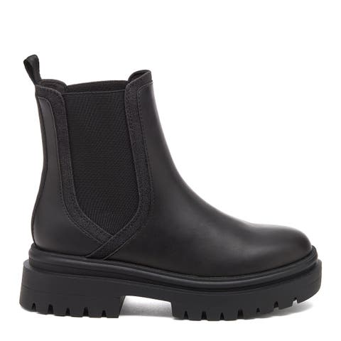 Drake Faux Leather Lug Sole Chelsea Boots