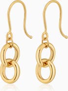 Oradina 14K Gold Forever Linked Drop Earrings