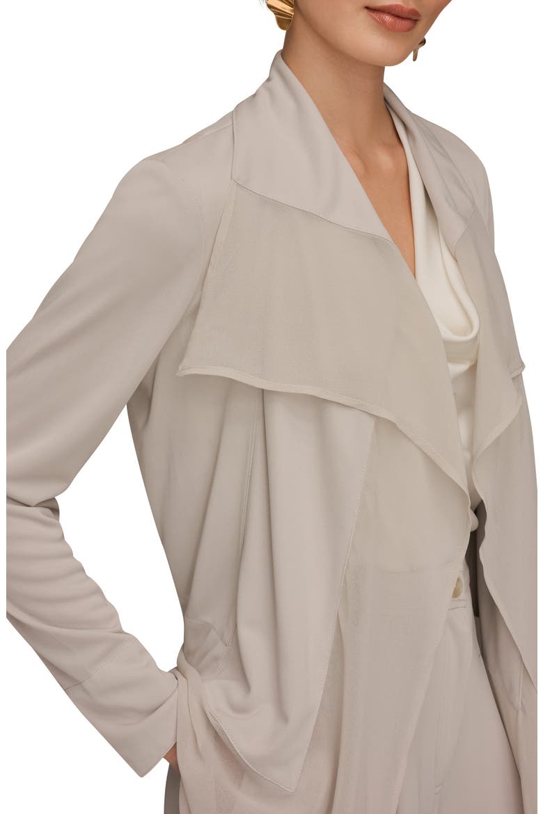 Mixed Media Open Front Jacket, Alternate, color, TUSCAN GREY
