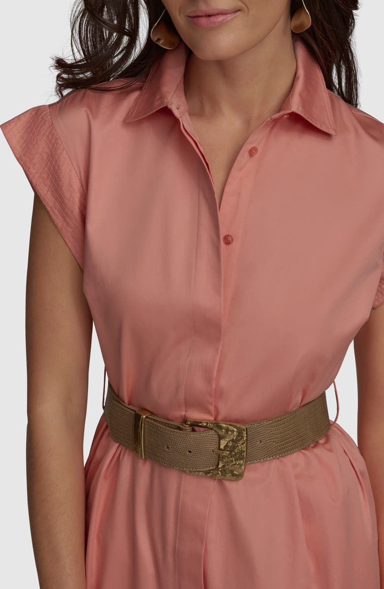 Donna Karan New York Belted Cap Sleeve Shirtdress, Alternate, color, 