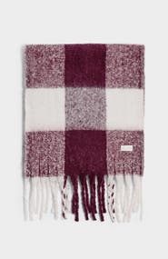 Katie Loxton Recycled Checked Tassel Scarf