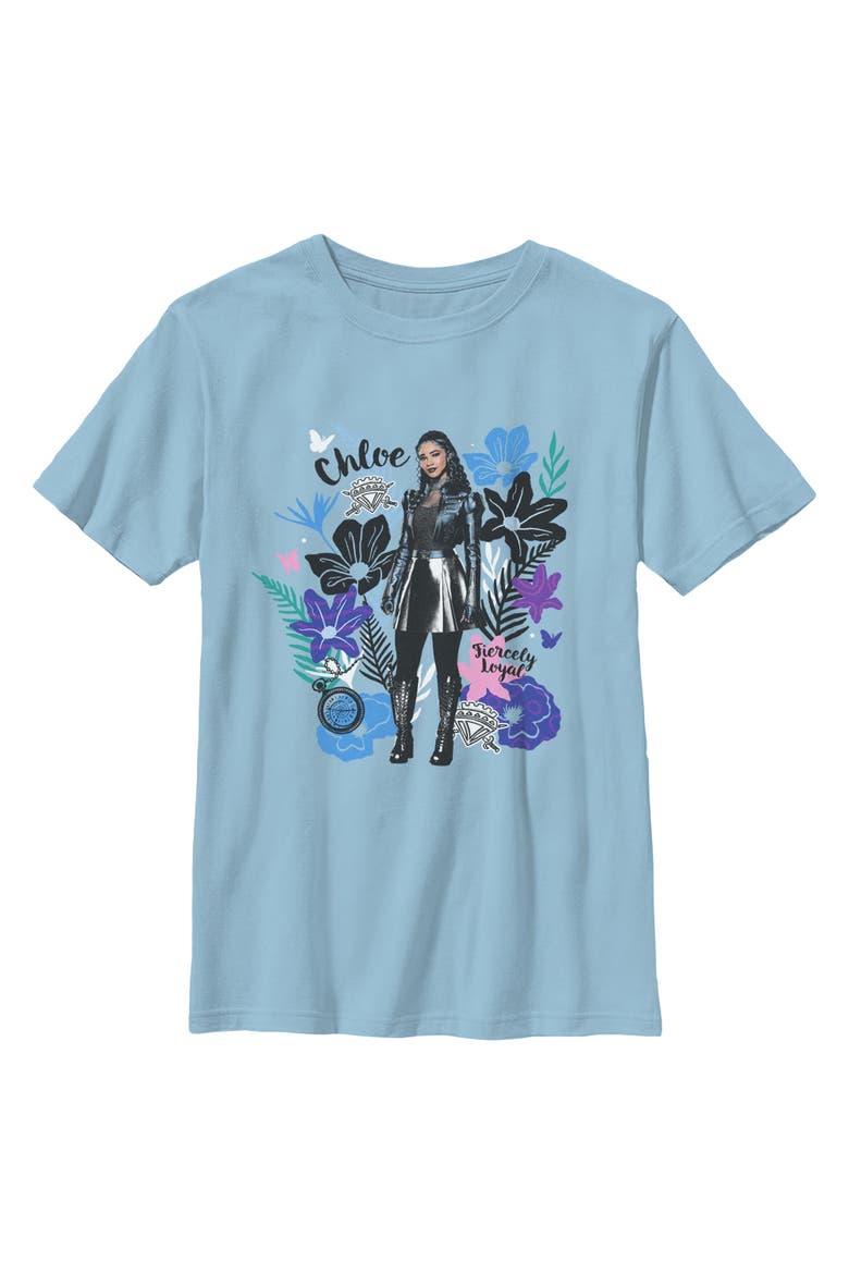 Boy's Descendants Wicked Wonderland Fiercely Loyal Portrait  Graphic T-Shirt, Main, color, Light Blue