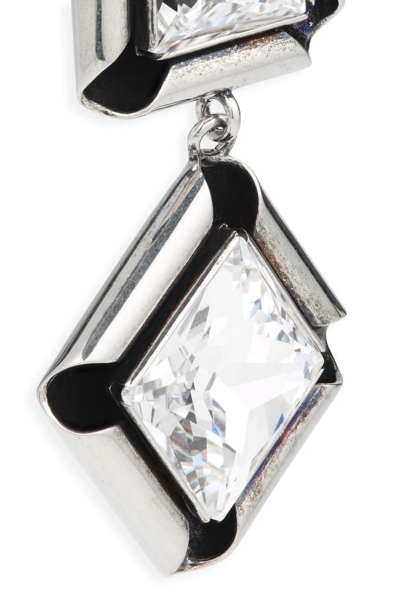 Deconstructed Crystal Drop earrings, Alternate, color, ANTIC SILVERY