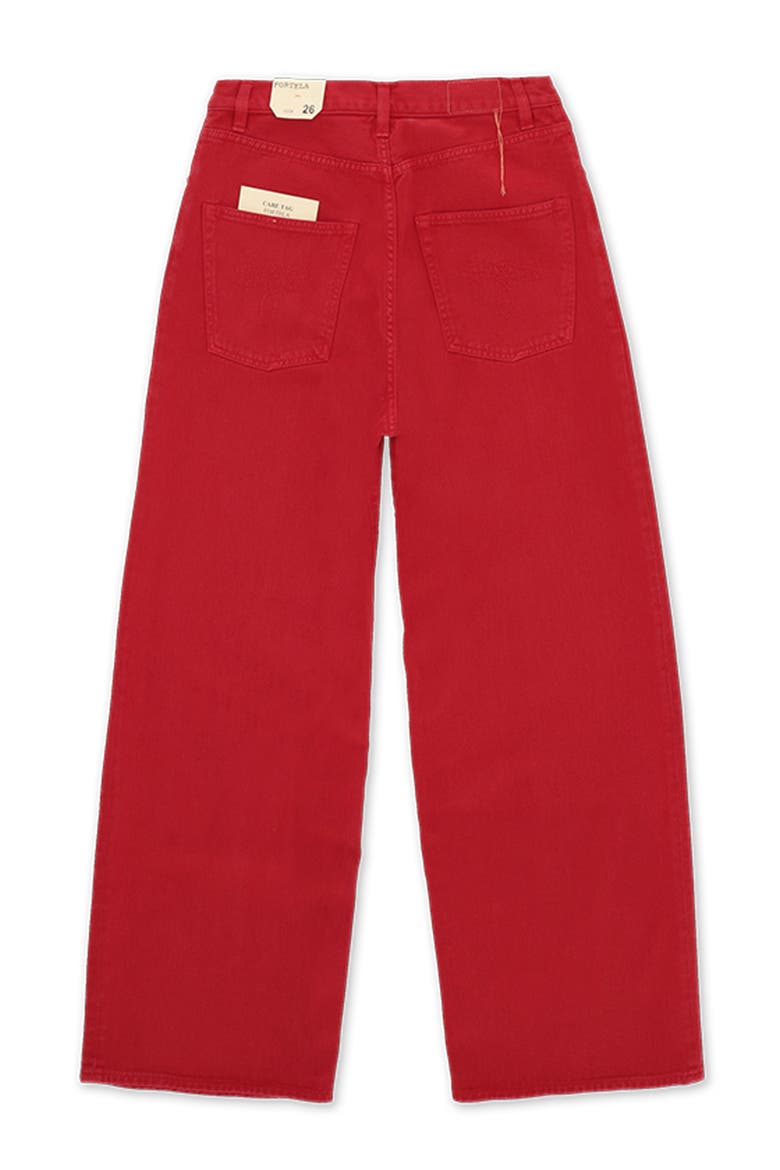 Wide Leg Cotton Pants, Alternate, color, RED