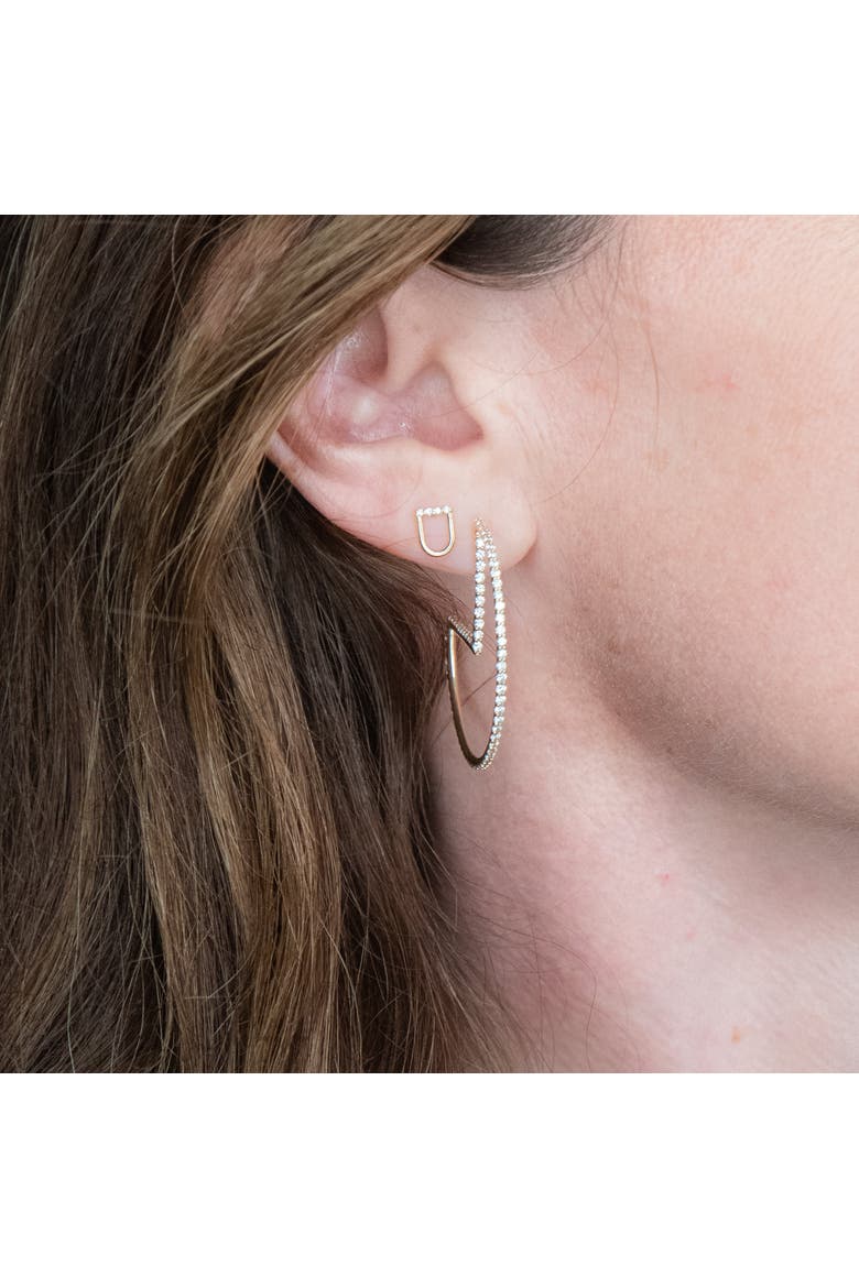 Edge Mini Link Stud Earring, Alternate, color, Gold