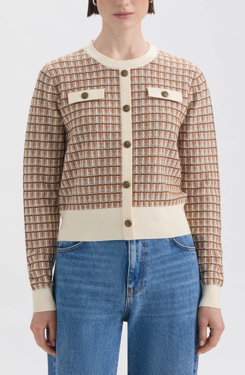 Hunter Textured Pullover Sweater, Main, color, Brown/ Cream