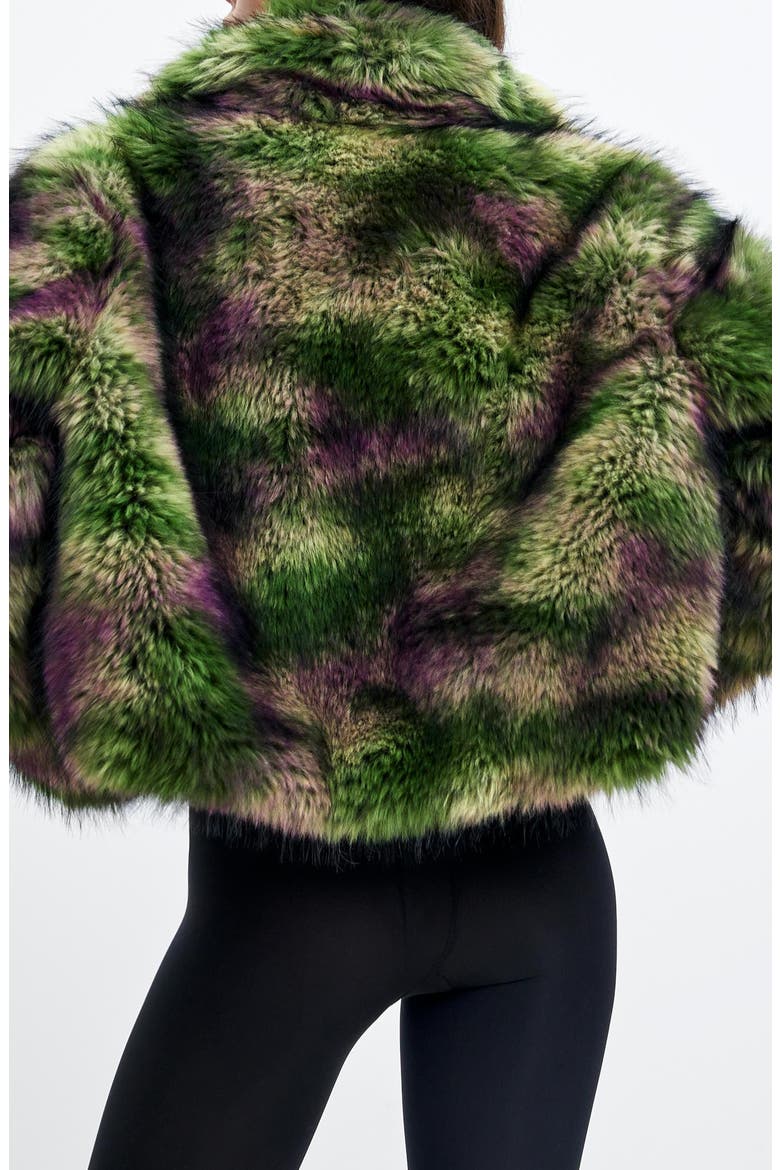 Faux Fur Jacket, Alternate, color, GREEN