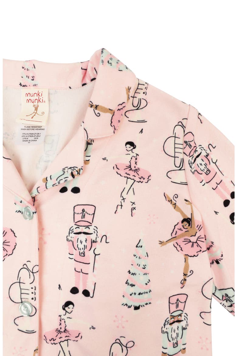 Kids' Holiday Nutcracker Flannel Two-Piece Pajamas, Alternate, color, PINK