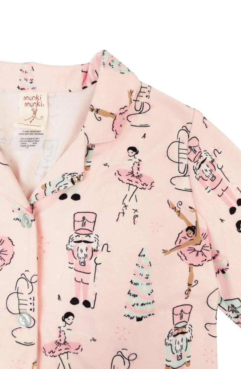 Munki Munki Kids' Holiday Nutcracker Flannel Two-Piece Pajamas, Alternate, color, Pink