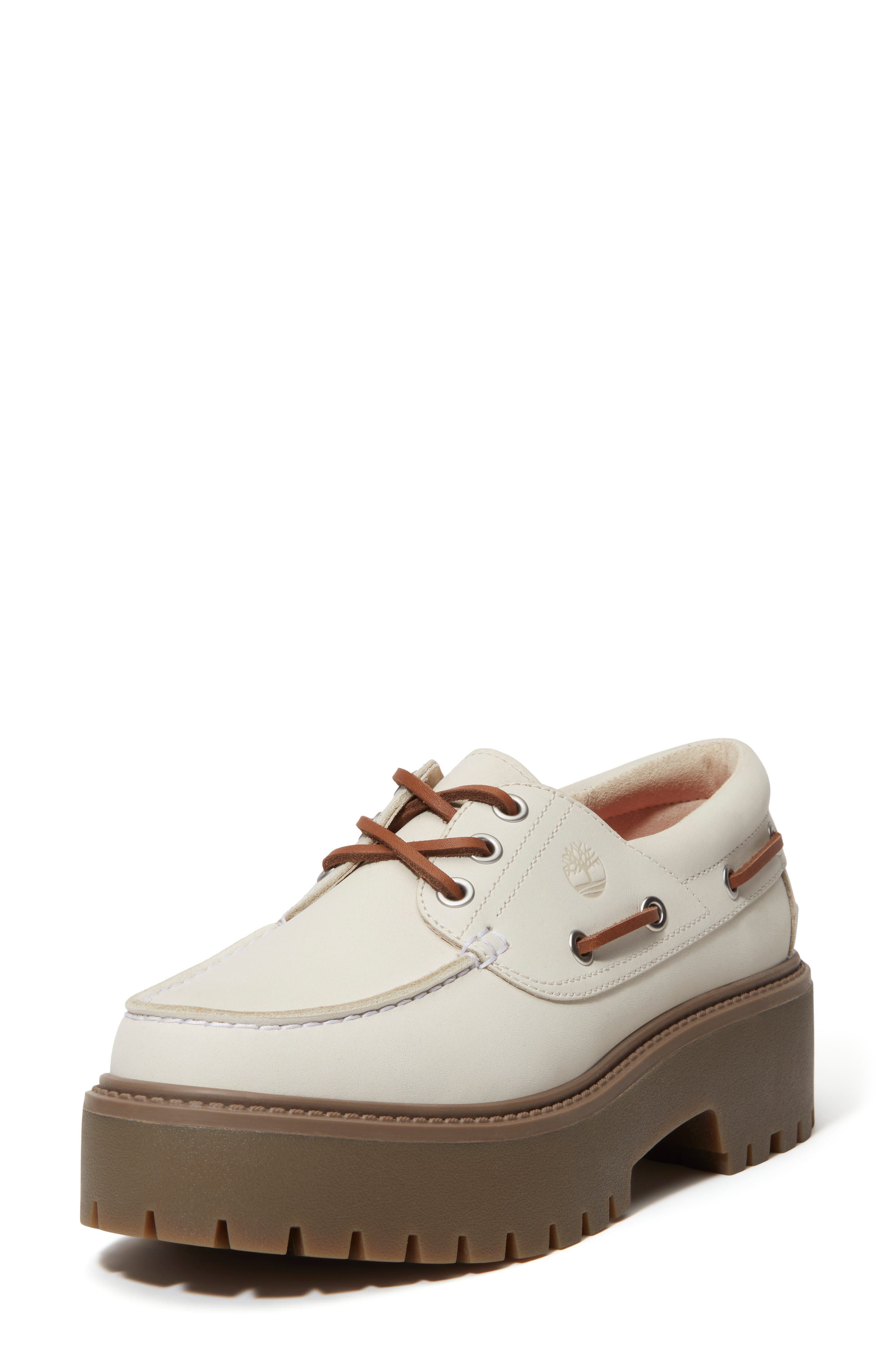 Stone Street Platform Boat Shoe, Alternate, color, NATURAL NUBUCK