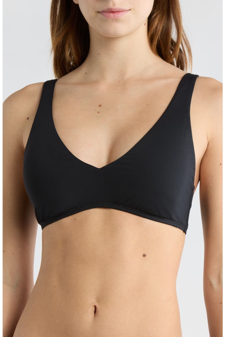 V-Neck Bikini Top, Main, color, BLACK