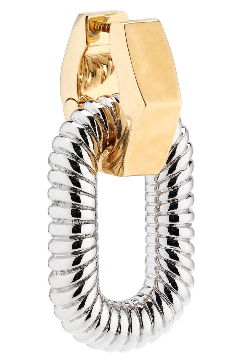 XL Link Screw Drop Earrings, Alternate, color, SILVER / GOLD