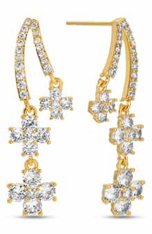 Nancy Cubic Zirconia Crisscross Drop Earrings