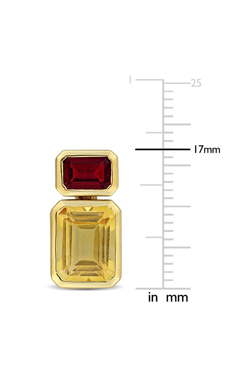 Julianna B. Gemstone Two-Stone Drop Earrings 10K, Alternate, color, Citrine/Garnet