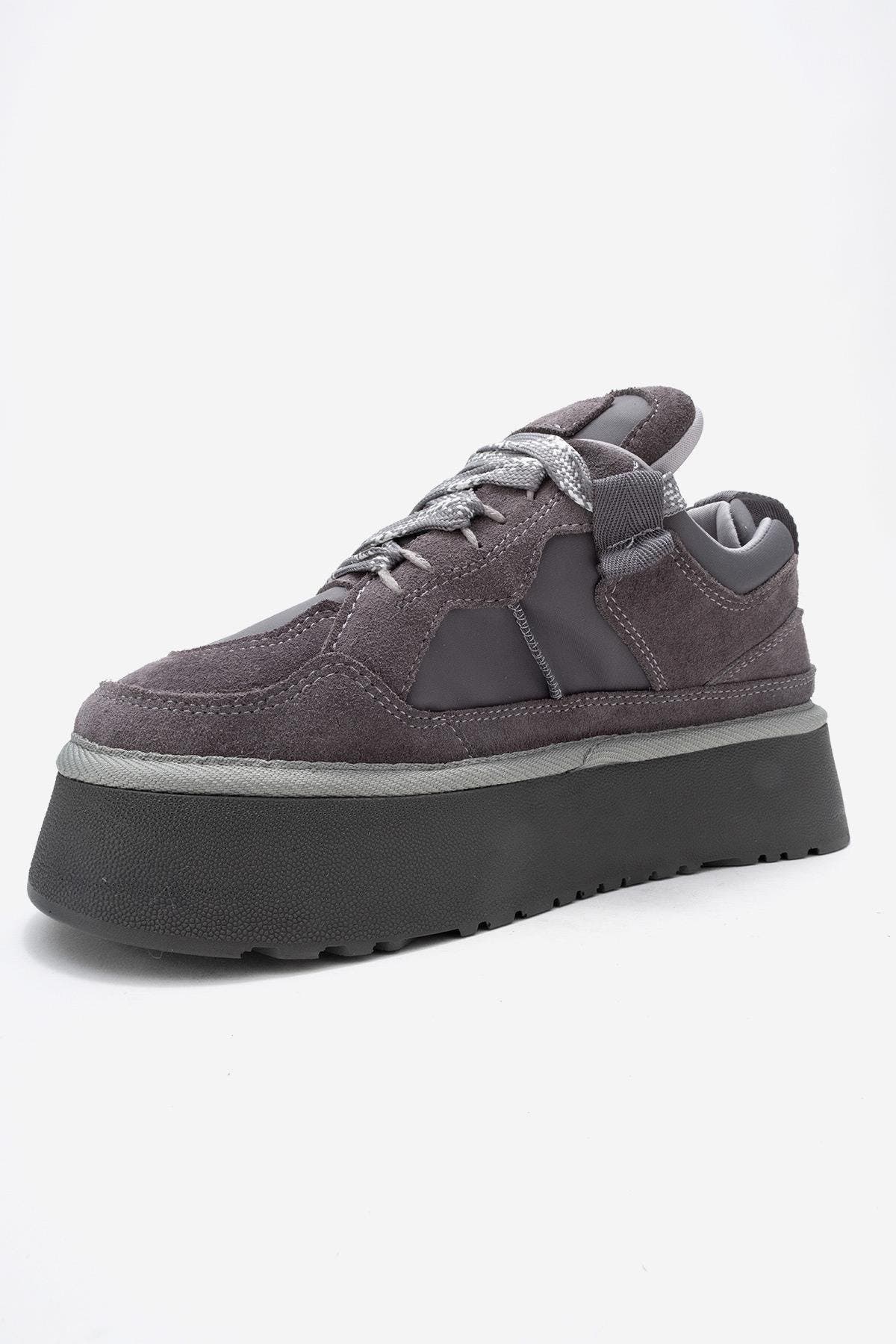Riven Leather Platform Sneaker, Alternate, color, Grey Suede