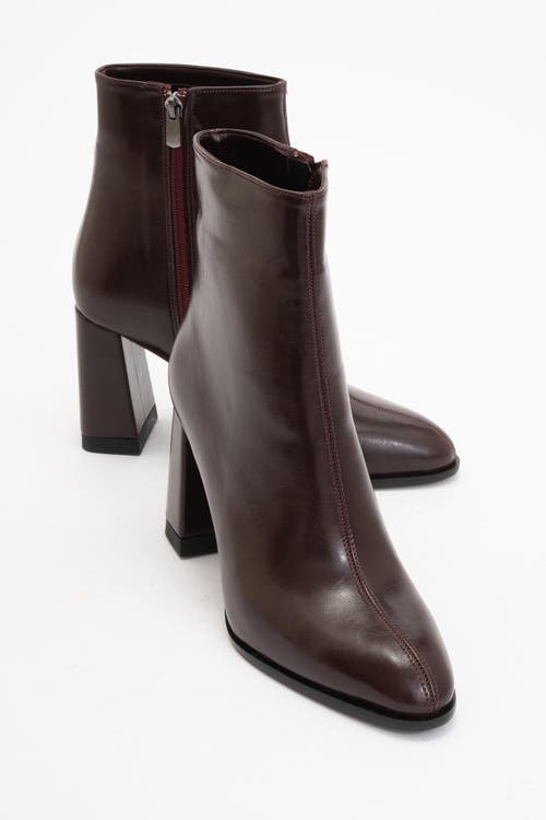 Prologue Shoes Jewel High Heel Boot In Burgundy
