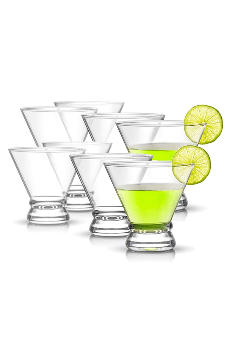 JoyJolt Afina Set of 8 Stemless Martini Glasses, Alternate, color, Clear