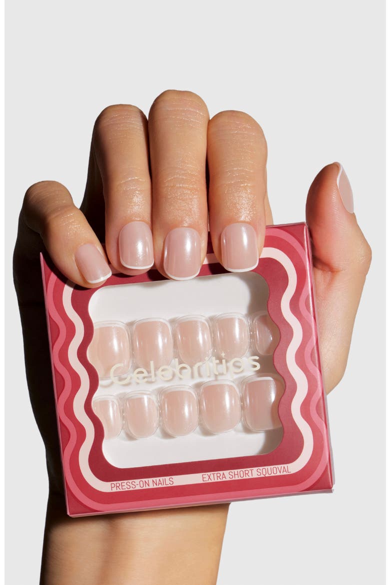 Micro French Glaze Extra Short Square Press-On Nails, Alternate, color, MICRO FRENCH GLAZE