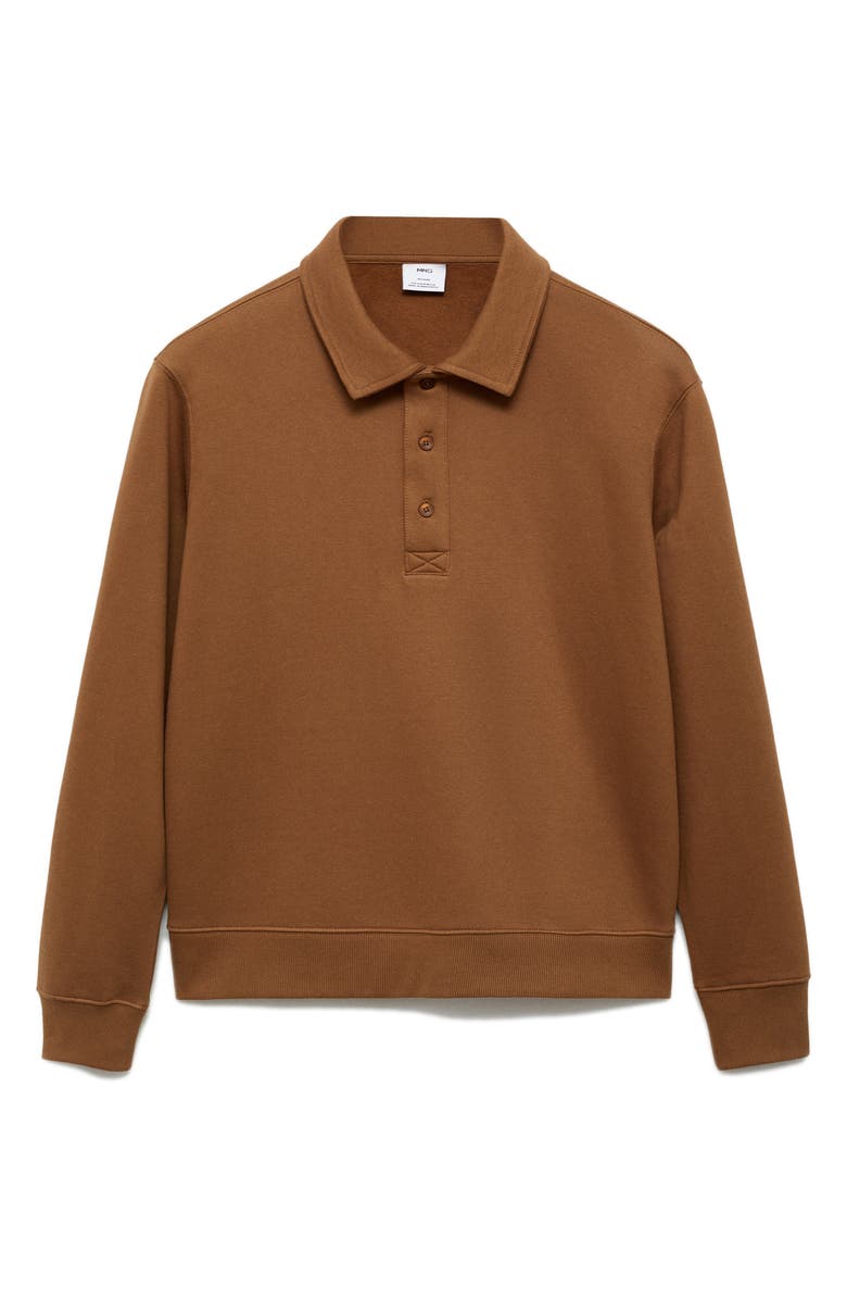 MANGO Cotton Blend Polo Sweatshirt, Alternate, color,