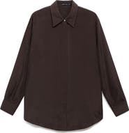MANGO Selection Oversize Silk Button-Up Shirt