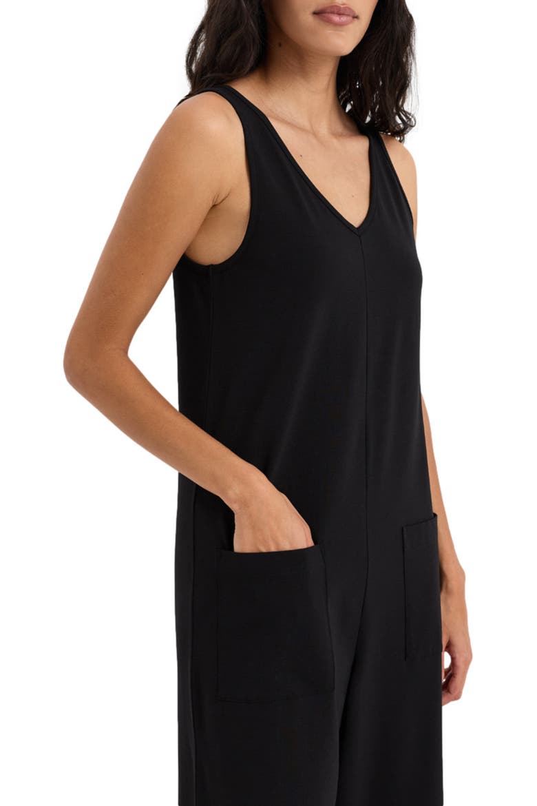 Luxe Essential Organic Cotton Cropped Jumpsuit, Alternate, color, Black