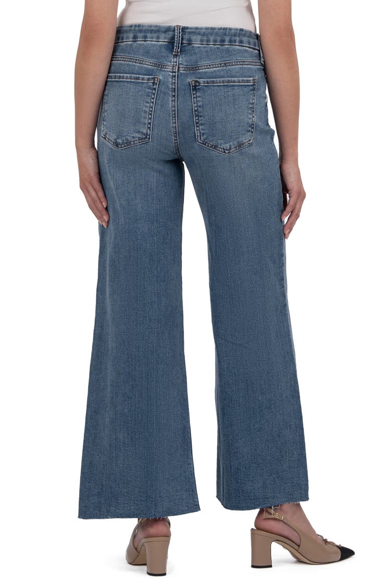 Meg Fab Ab High Waist Raw Hem Ankle Wide Leg Jeans, Alternate, color, OPTIMISM BLUE
