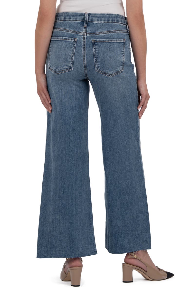 Meg Fab Ab High Waist Raw Hem Ankle Wide Leg Jeans