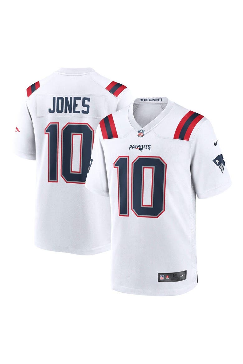 Men's Nike Mac Jones White New England Patriots Player Game Jersey, Main, color, White