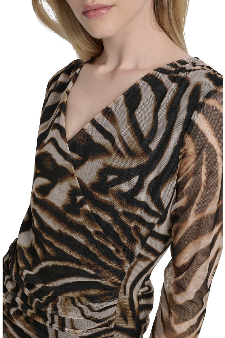 Surplice Mesh Top, Alternate, color, BLURRED ZEBRA