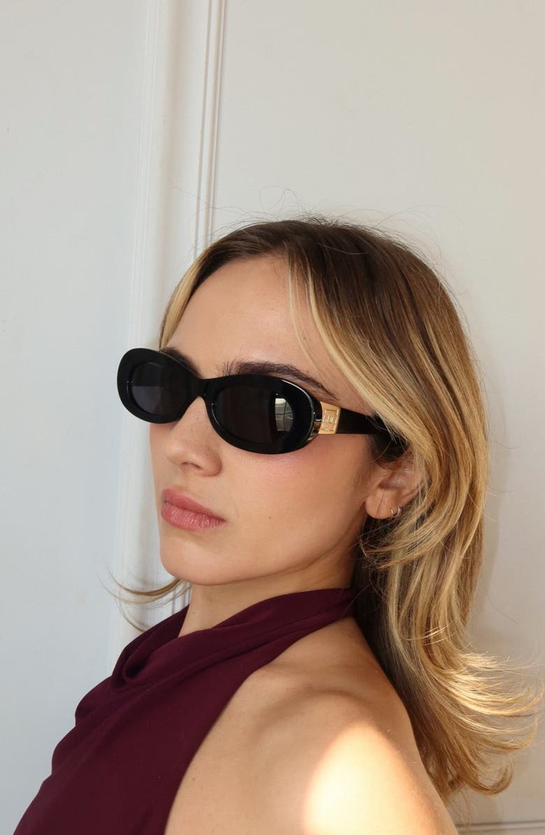 INDY SoHo Oval Polarized Sunglasses, Alternate, color, Black