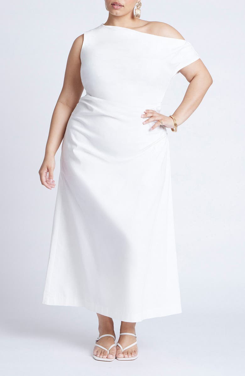 ELOQUII One-Shoulder Maxi Dress, Main, color, 