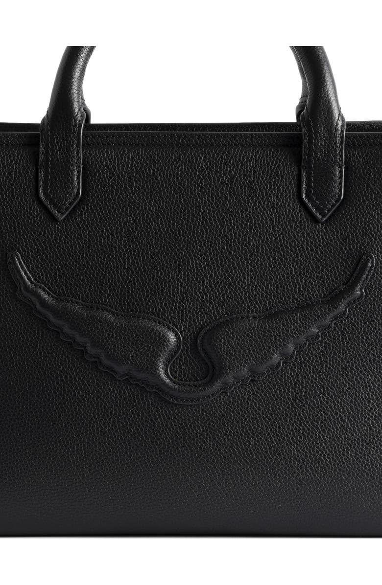 Zadig & Voltaire Angel Extra Small Leather Tote, Alternate, color, Black