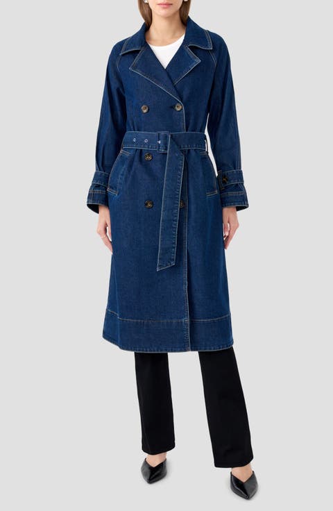 Belted Denim Trench Coat