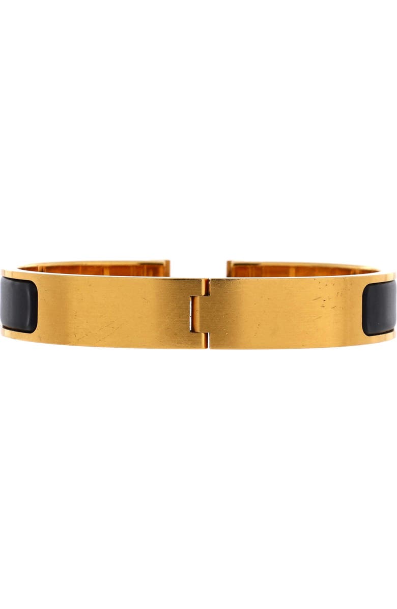 Pre-Owned Hermes Clic H Bracelet Enamel Narrow, Alternate, color, Gold
